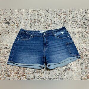 KANCAN high rise jean shorts size 32 cuffed